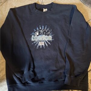Gildan Blue Crewneck Sweater with Graphic Design